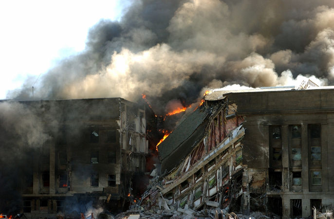 O Pentágono, sede do Departamento de Defesa dos EUA, também foi atacado no dia 11 de setembro de 2001.