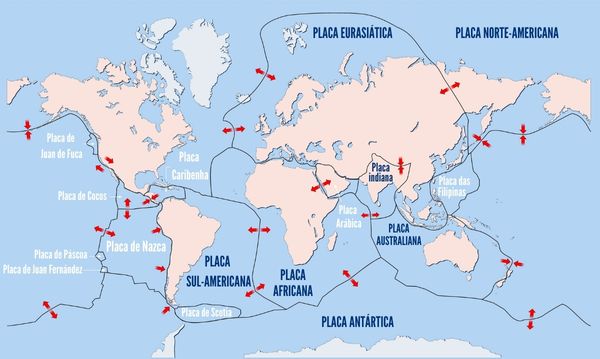 Mapa das placas tectônicas do planeta Terra. Mapa das placas tectônicas do planeta Terra.